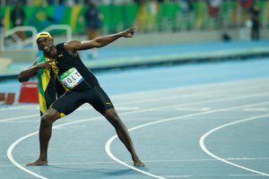 Jamaican Usain Bolt, guarantees the gold and made history by winning for the third time the title of fastest man in the world in the 100 meter dash in the Rio de Janeiro's Olympics