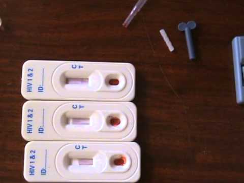 Showing a Positive instant home HIV test