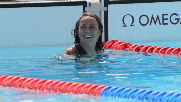 Gold medal: Chloe Esposito pictured after her swim.