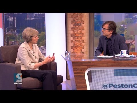 Theresa May speaks to Robert Peston