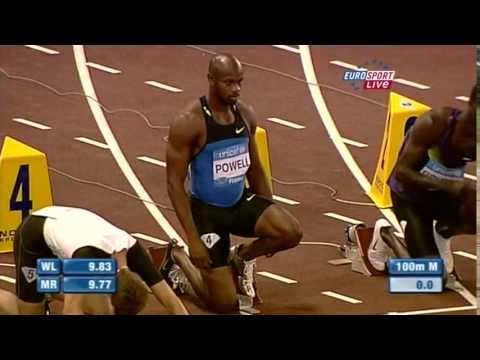 Asafa Powell CRAZY ACCELERATION. Rome 2010