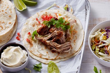 Mexican pulled pork fajitas