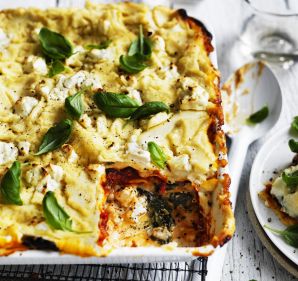 Neil Perry's goat's cheese and truffled celeriac lasagne.