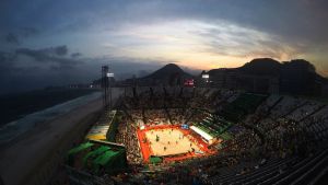 Beach Volleyball at Copacabana beach. 15th August 2016. Brazil, Rio de Janeiro Olympics 2016. Fairfaxmedia News Picture ...