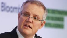 Treasurer Scott Morrison speaks at a Bloomberg business breakfast in Sydney on Thursday.