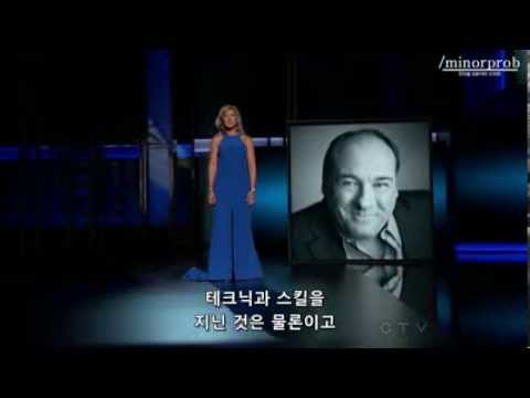 Edie Falco gives Tribute to James Gandolfini (Korean sub)