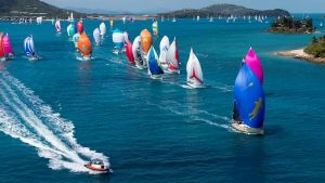 Yachts sailing as Audi Hamilton Island Race Week gets into full swing. 