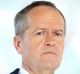 Opposition Leader Bill Shorten addresses the media during a doorstop interview in Queanbeyan after visit to a small ...