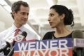 Huma Abedin with her husband Anthony Weiner in 2013. 