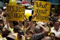 Thousands attended a rally for Allison Baden-Clay in King George Square after the Court of Appeal decision.