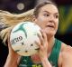 ADELAIDE, AUSTRALIA - AUGUST 31: Caitlin Bassett of the Diamonds wins the ball during the International Test match ...