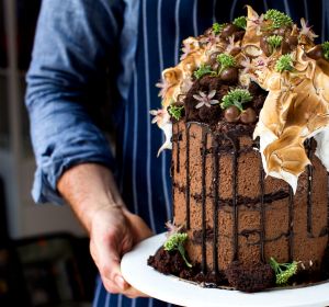 Andy Bowdy Pastry's choc-fudge and Milo mousse 'Jasper' cake.