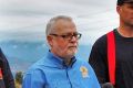 Veteran Canberra fire fighters Commander Stephen Gibbs, left, and Station Officer Sam Evans , right, at the launch of ...