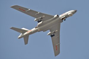 Chinese new generation H-6K strategic bomber equipped with the DH-20 land-attack cruise missile.