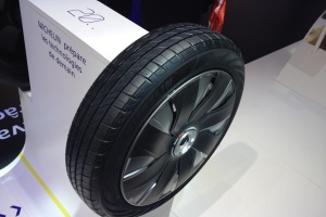 Tyre companies, including Michelin (pictured) are experimenting with taller, narrower rubber.