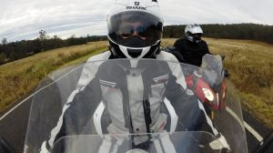 David McCowen (right) hit the road with his father Brian for a tour of northern NSW on BMW and Ducati motorcycles.