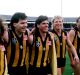 Winners are grinners: Gary Ayres celebrates with teammates after the 1989 grand final.