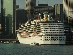 Cruise ship in Sydney Cove Australia in 2013