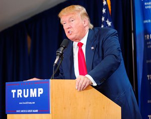 Donald Trump at an early campaign event in New Hampshire on June 16, 2015