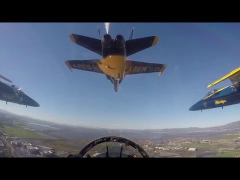 Cockpit video of Blue Angels Super Bowl 50 Flyover