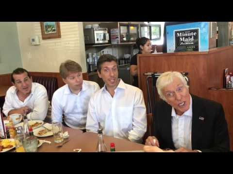 Dick Van Dyke and the Vantastix surprise a crowd at Denny's in Santa Monica.