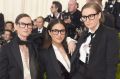 Lena Dunham attends the Met Gala with Jenna Lyons and Jennifer Konner. 