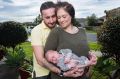 Nic Gligorovski with Lauren and their baby, Mason. 