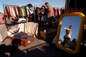  Stall holders and shoppers at the Camberwell Market.