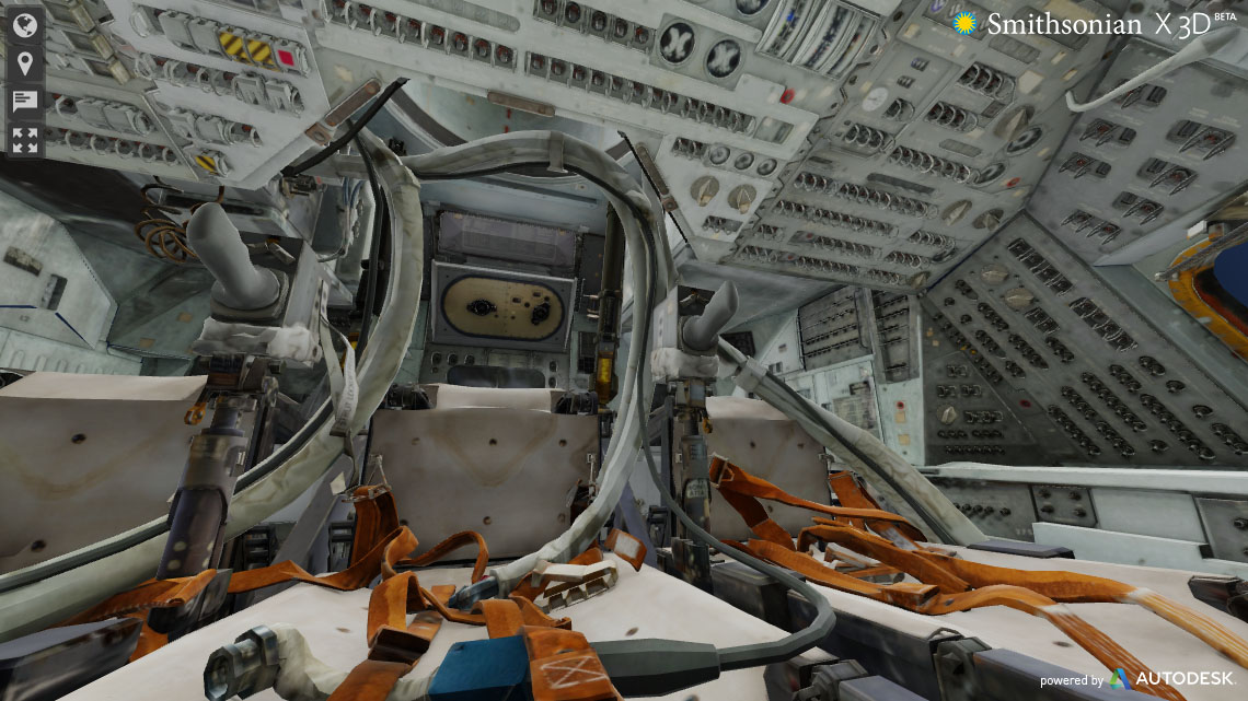 screenshot of Apollo 11 Command Module Interior Rendering