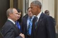 Not happy: US President Barack Obama staring down Russian President Vladimir Putin at G20.