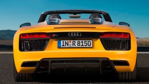 The Audi R8 V10 Spyder has a top speed of 318 km/h in the open air and is priced at close to $400,000.
