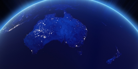 Australia at night from space