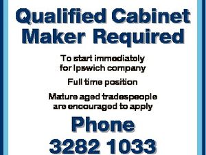 Qualified Cabinet Maker