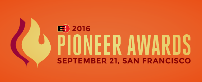 EFF 2016 Pioneer Awards: September 21st in San Francisco