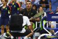 Timeout: Nick Kyrgios is examined during his third-round match.