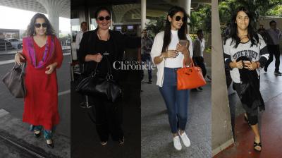 The edgiest of Bollywood women surprisingly were snapped at the airport on the same day. (Pic: Viral Bhayani)