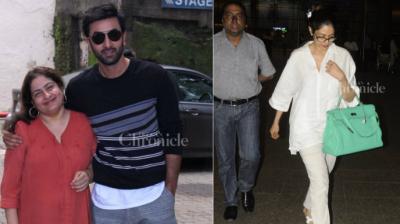 Ranbir Kapoor spotted at a Mumbai studio, while Sridevi spotted at the Mumbai airport.