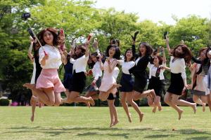 Graduation selfie at S. Korean university