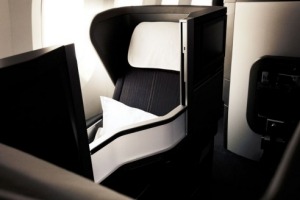 Business class on a British Airways Dreamliner. 