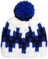 Jonathan Adler   Stepped Chevron Intarsia Ski Hat Blue/White