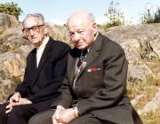 Augustin Souchy, left, on his 90th birthday