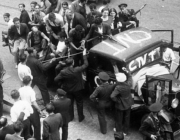 CNT militants in Barcelona (they are on the back of a truck, next to a field gun