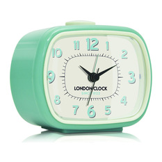 London Clock Company 'GEO' Alarm Clock, Duck Egg 8.5cm x 10.5cm x 5.5cm - Alarm Clocks