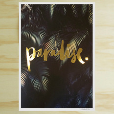 Paradise Gold Foil Print (Large) - Prints And Posters