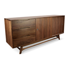 Dane Sideboard Buffet Unit Walnut - Buffets And Sideboards