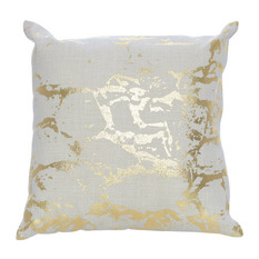 Serena Natural Gold Foil Square Cushion, 45 cm - Decorative Cushions