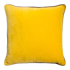 Velvet Trim Yellow - Decorative Cushions