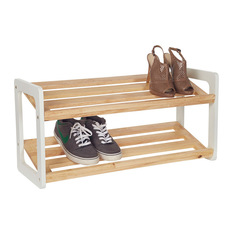 Shoe Rack - Bamboo & white - Shoeracks