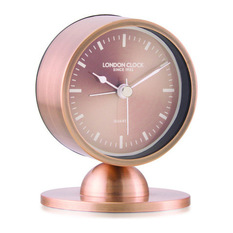 London Clock Company 'Glimmer' Spun Copper Silent Alarm Clock, 10cm x 8cm x 3.5c - Alarm Clocks