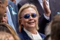 What is she hiding behind the glasses?  Hillary Clinton on September 11. 